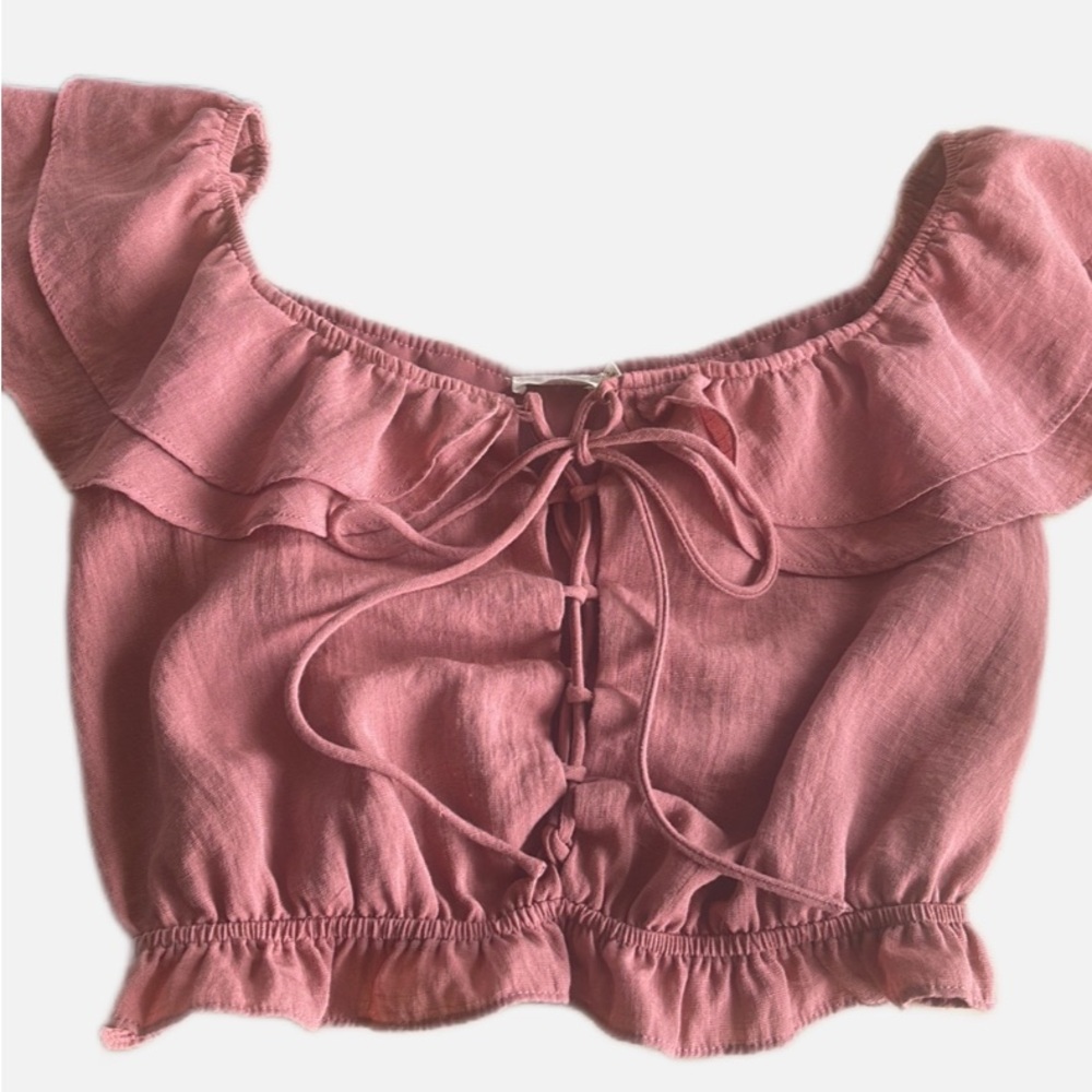 Essue flutter tie front crop top S